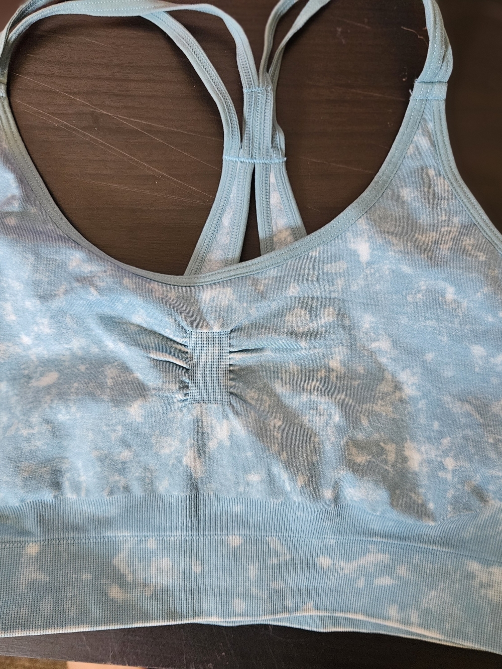 C9 by Champion Light Blue Tie-Dye Seamless Sports Bra